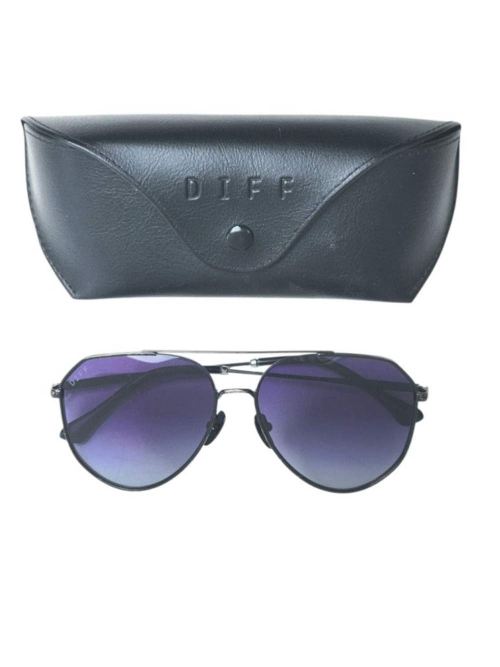 DIFF Polarized Dash Black and Purple‎ Aviator Sunglasses